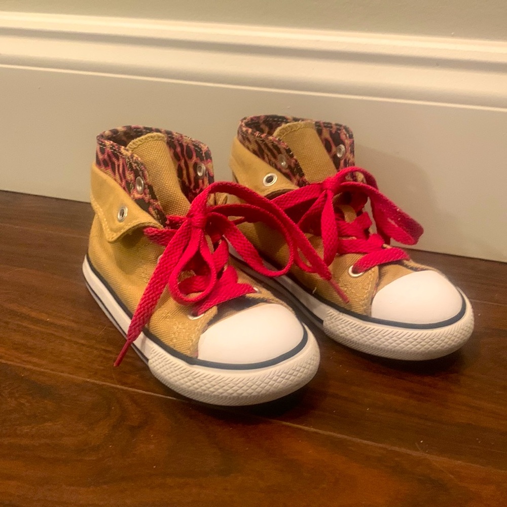 Converse Toddler beige pink cheetah